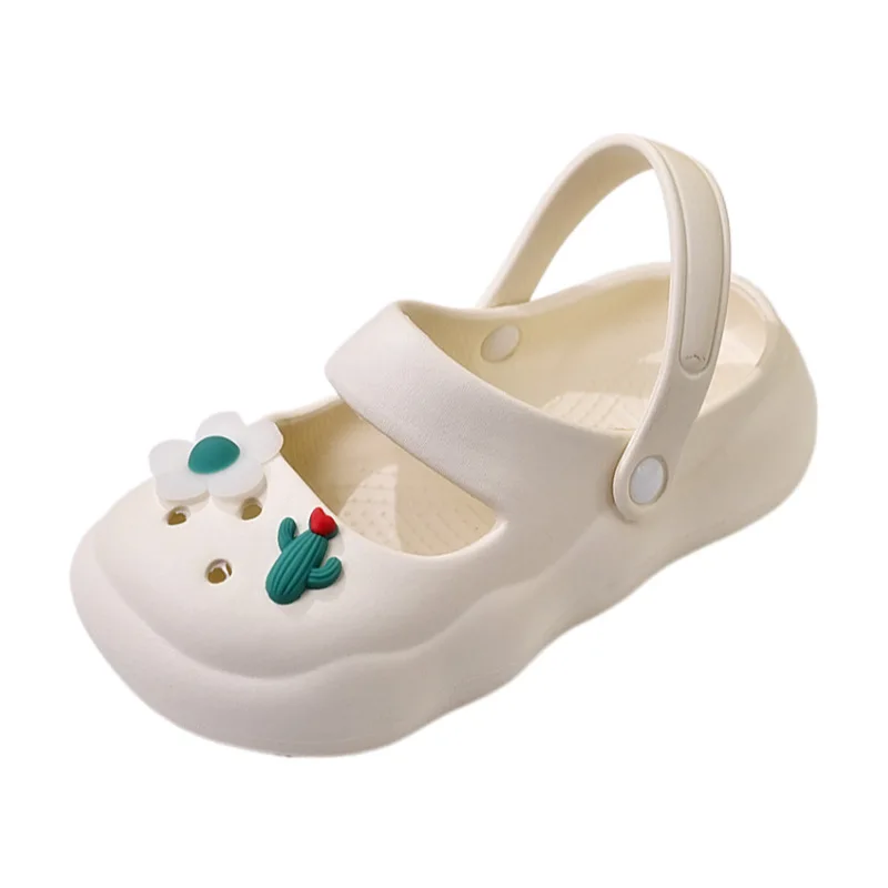 2023 Summer New Close Toe Half Slippers for Women Outerwear Flat Bottom Hole Shoes Non Slip Wear Resistant, Beach Slippers