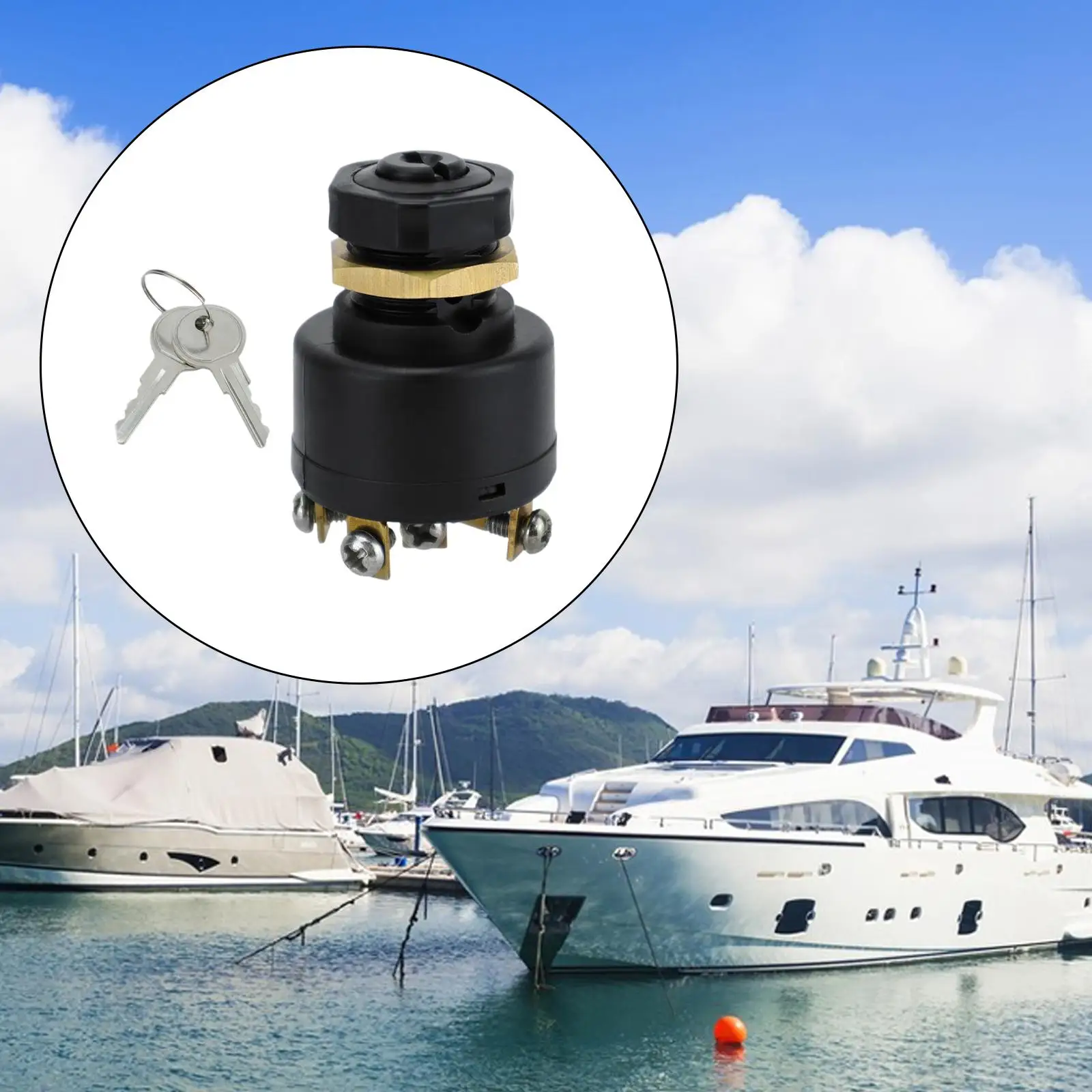 Переключатель зажигания с 2 клавишами 12 В А сверхмощный толчок для 6 винтов легкая