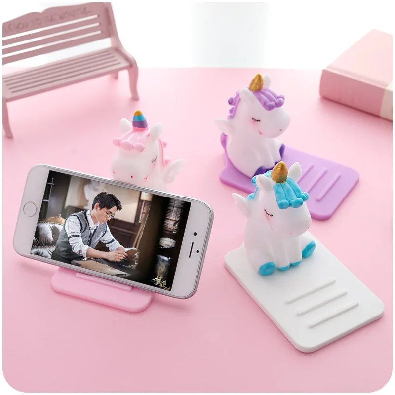 

Exclusive Liquid Silicone Stands Lazy Phone Holders Multi Angle Cute Cartoon Unicorn Non Slip Desktop Bracket For iPhone Samsung