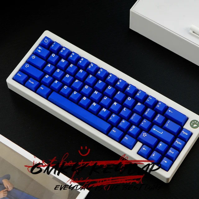 GMKY Red BLUE Semitransparent Keycaps Cherry Profile DOUBLE SHOT ABS FONT PBT Keycaps ABS Font for MX Switch Mechanical Keyboard 4