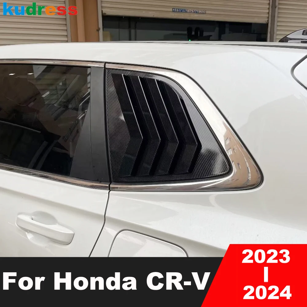 

Rear Window Shutter Cover Trim For Honda CRV CR-V 2023 2024 Carbon Fiber Car Side Vent Louver Molding Trims Sticker Accessories