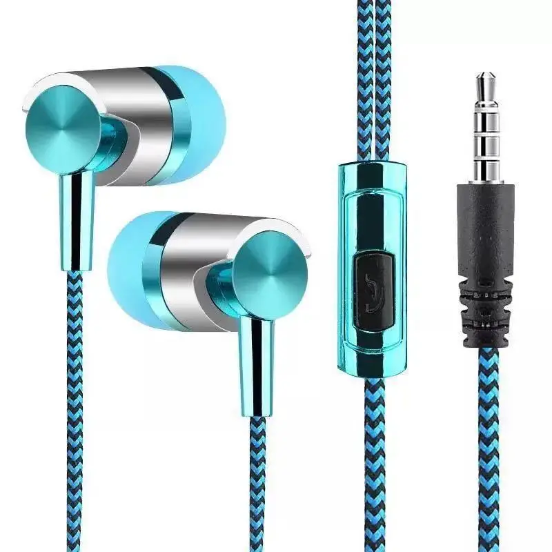 

3.5mm In-Ear Stereo Earbuds Earphone Wired Nylon Weave Cable Earphone Headset With Mic For Xiaomi