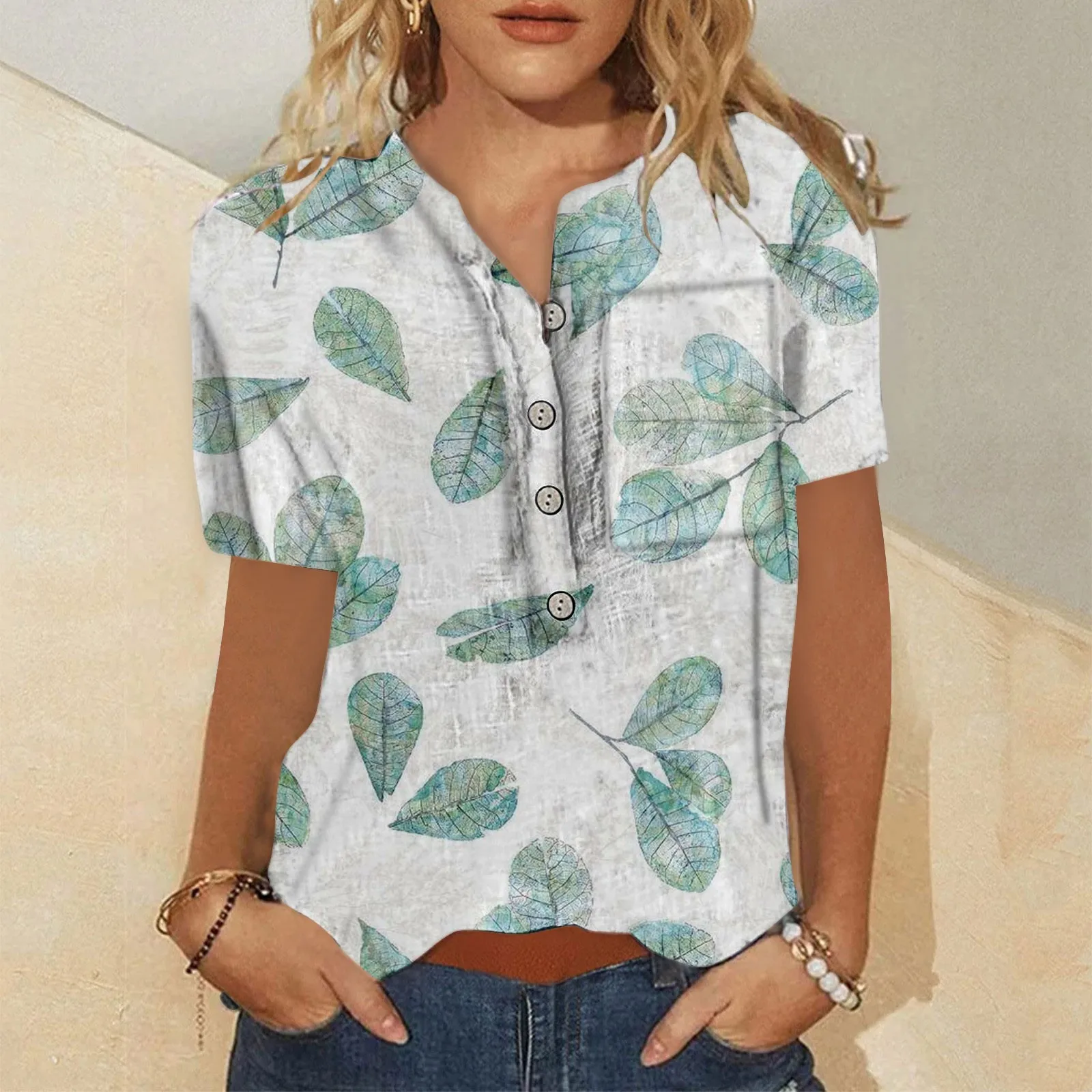 

Женские летние Лидеры продаж, модная повседневная свободная футболка с графическим принтом, винтажная льняная рубашка с круглым вырезом и ...