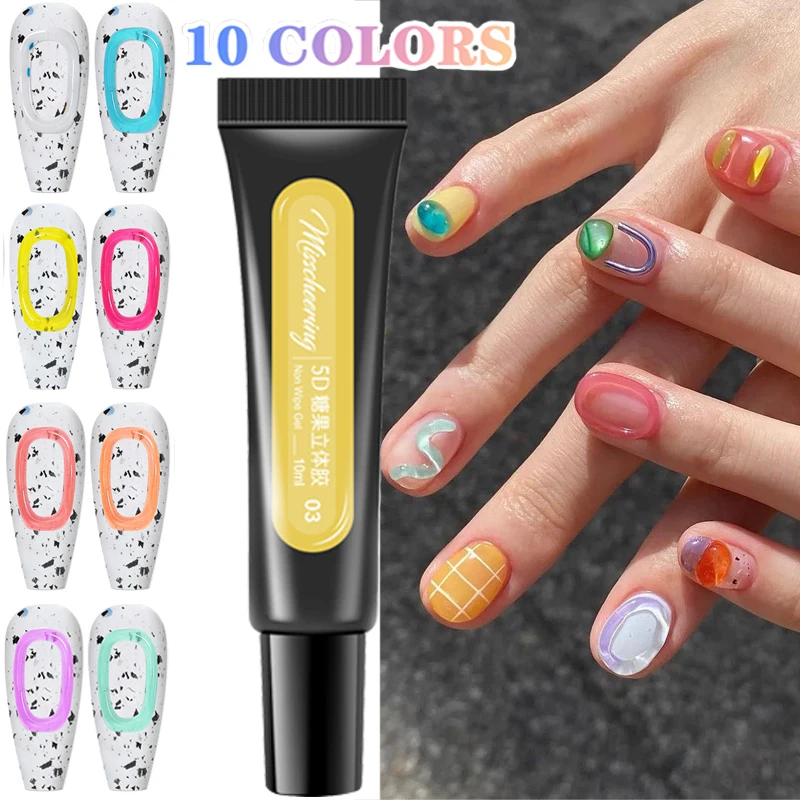 

10 Colors Painting Solid Nail Gel 5D Candy Elastic DIY Phototherapy Pudding Nail Gel Line Drawing Korean Style Nail Art Supplies