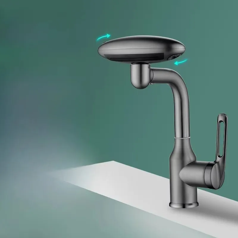 

Бытовой смеситель для ванной комнаты, дизайн космического корабля, 4-режимный водопад, кран из нержавеющей стали с горячей и холодной водой