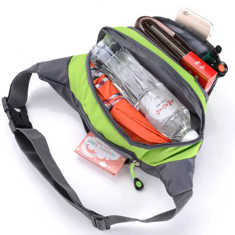 Multi-functional sports Fanny pack chest bag male large capacity waterproof outdoor mobile phone bag backpack male