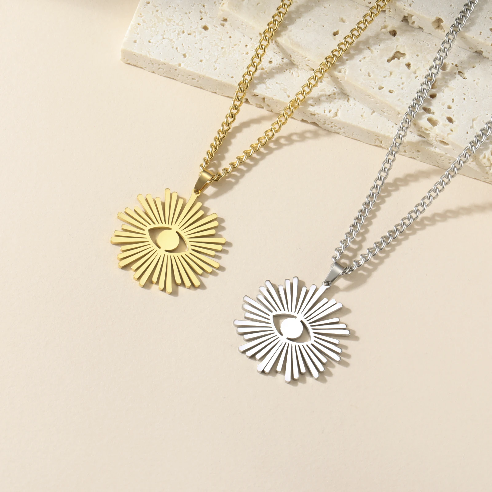 Ожерелье с кулоном сглаза из нержавеющей стали