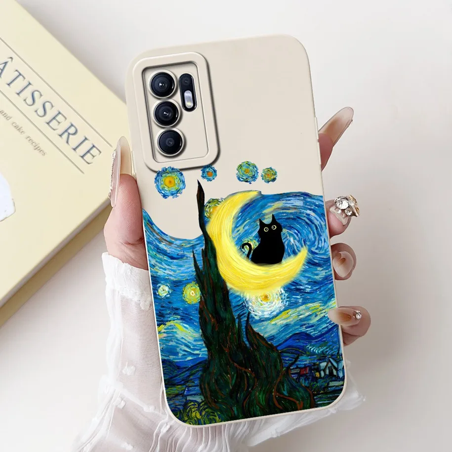 For Oppo Reno6 Z 5G Case Fashion Marble Art Painted Camera Lens Protection Soft Silicone Phone Cover OPPO Reno 6 Coque