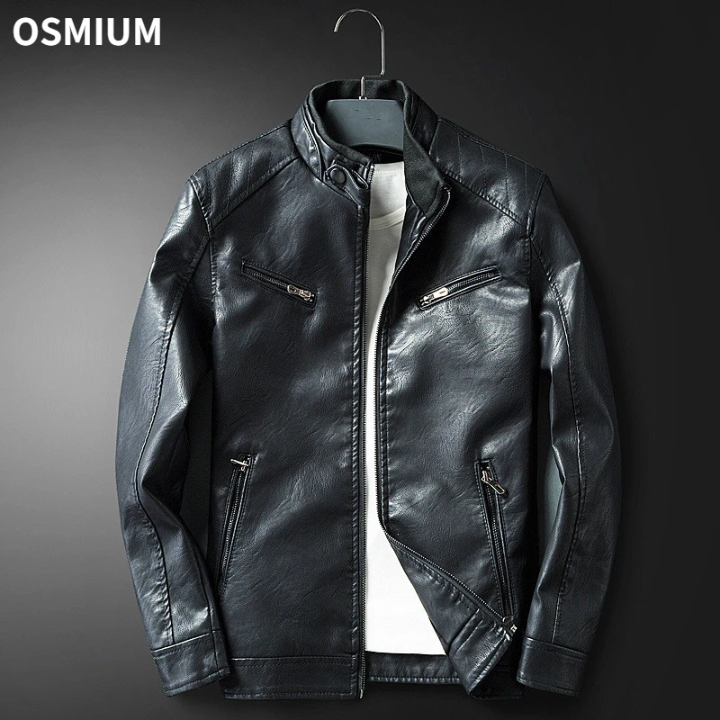 Мужское пальто повседневные мужские куртки-бомберы приталенная мотоциклетная