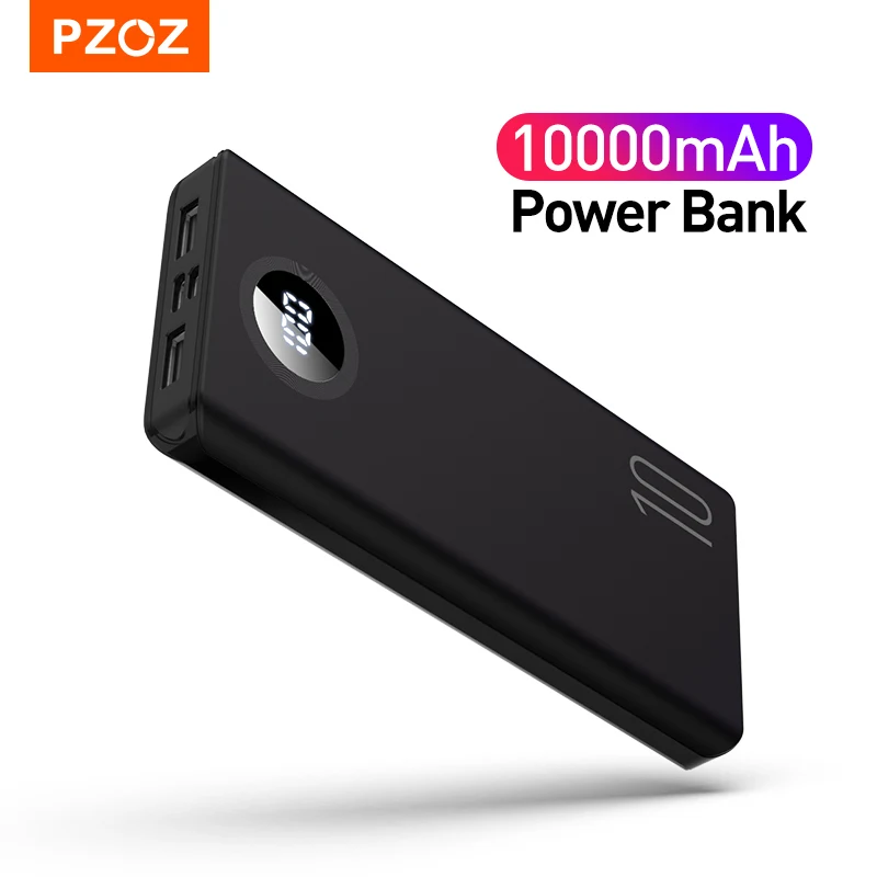  PZOZ Power Bank 10000mAh Portable Charger PowerBank Mobile Phone External Battery Fast Charge For iPhone14 13 X Xiaomi PoverBank 