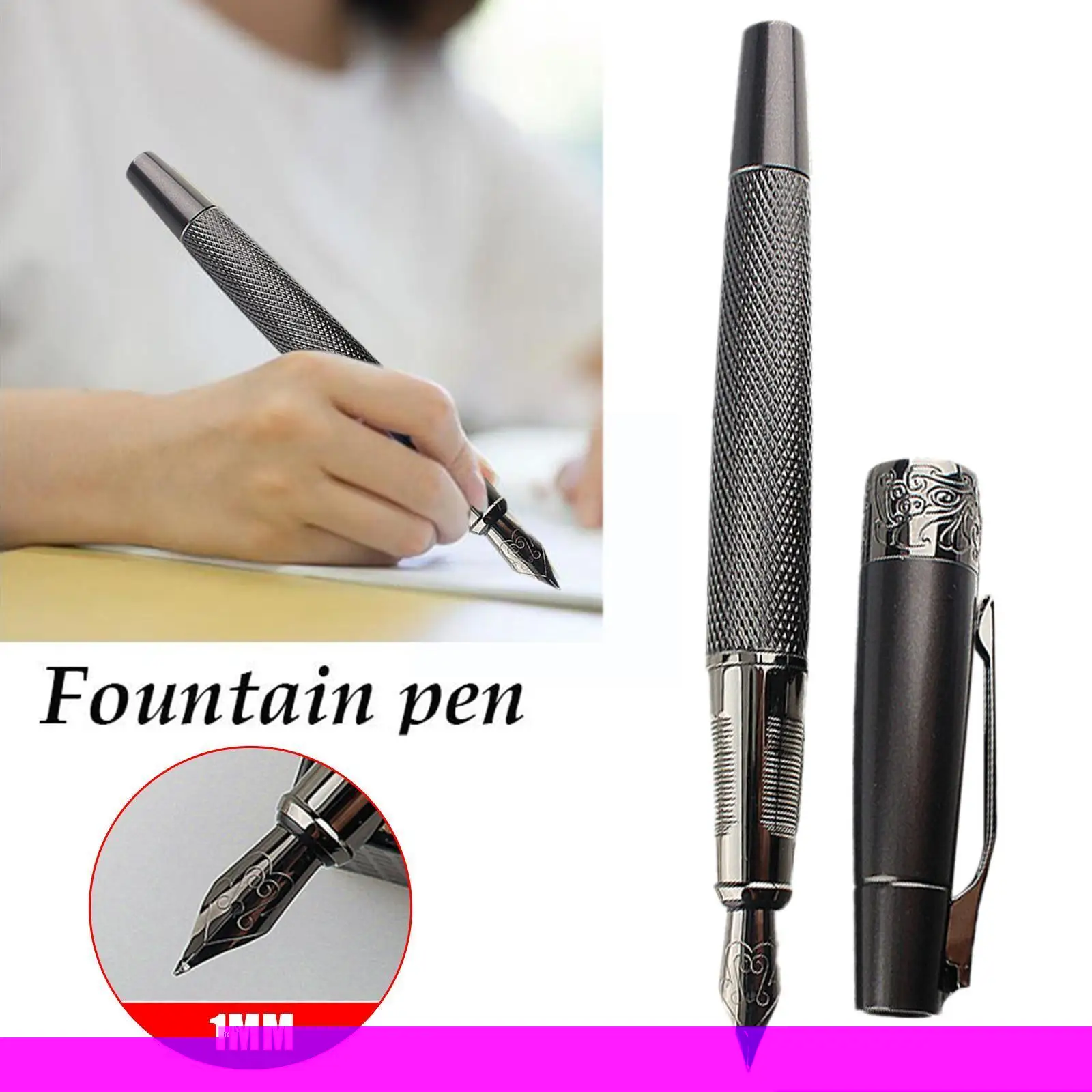 

High Quality Black Carving Luxury Business School Student Office Ink Office New Accessories Fountain Pen Supplies Pen B5z1