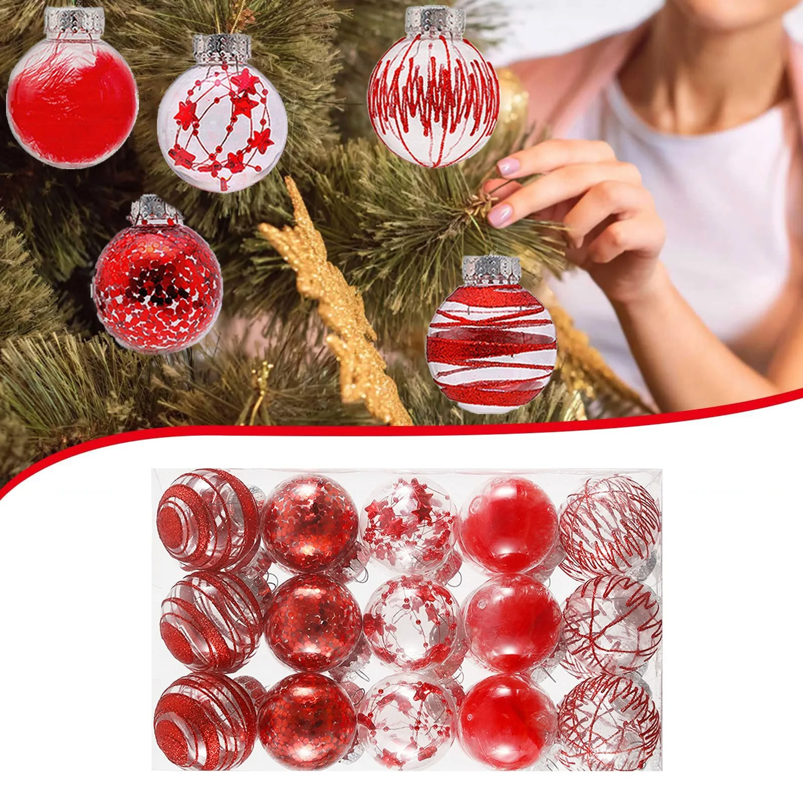 

Украшение для рождественской елки, украшение в виде рождественского шара, изысканные подвесные украшения, подходит для рождества, свадьбы, праздника