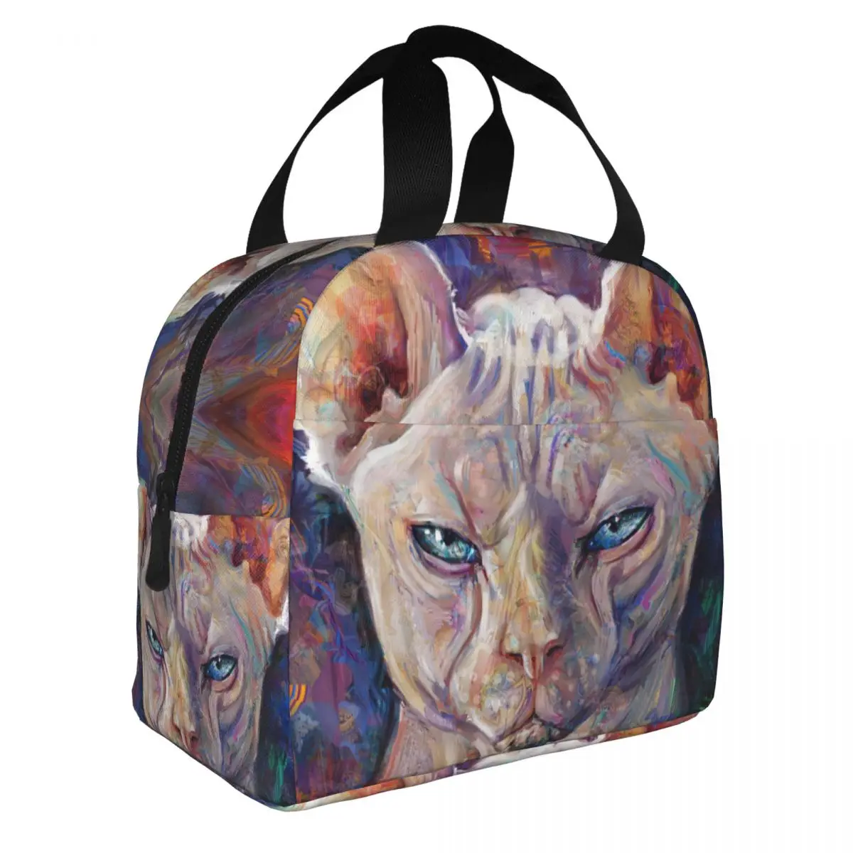 Sphynx Cat (5) Lunch Bento Bags Portable Aluminum Foil thickened Thermal Cloth Lunch Bag for Women Men Boy