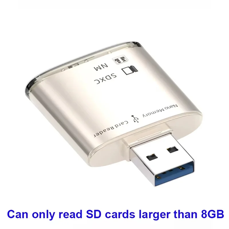 Фото CABE-USB 3.0 SD SDXC Card Reader 8 ГБ-128 ГБ для Huawei NM Nano Карта памяти Адаптер для записи ПК Ноутбук Конвертер Extend Gold №5