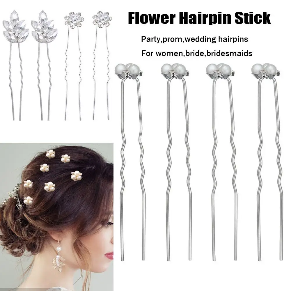 

Свадебная Тиара заколка с кристаллами и жемчугом шпилька для волос головной убор для невесты стандартная U-образная заколка для волос Цвето...