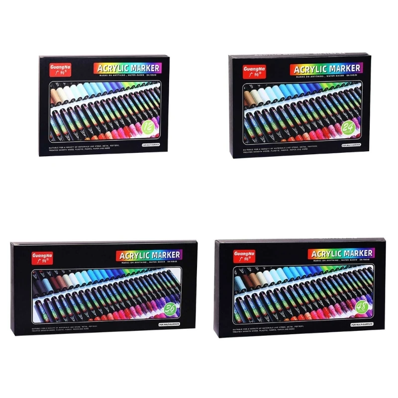 

2023 New Acrylic Paint Pens, 48 Colours Paint Pens Drawing Markers Kit, Water Based Painting Pens Set for Rock Painting, Ceramic
