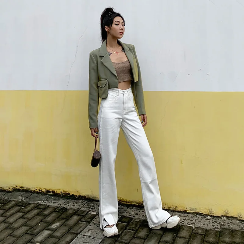 Women's Jeans Straight Leg Mom Jeans Baggy High Waist Pants 2023 Fashion Casual Loose Solid Color Classic Denim Trousers Female