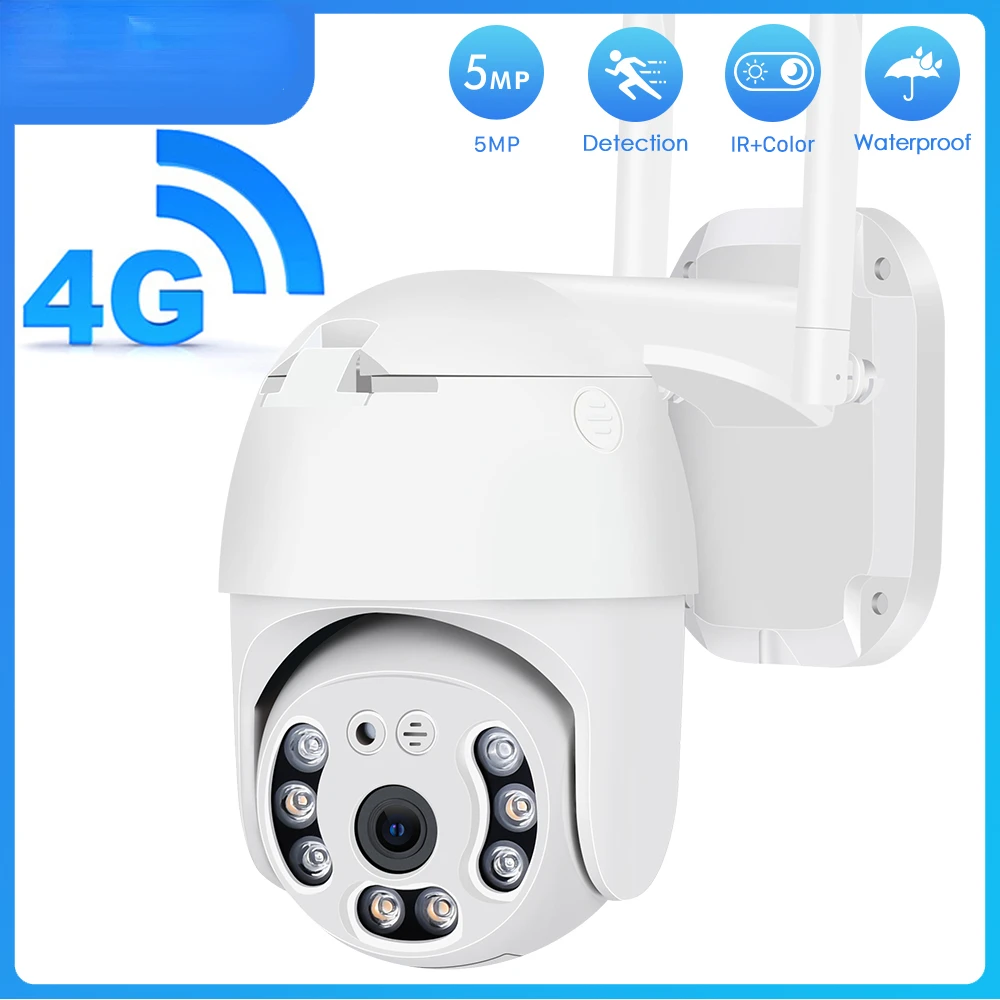 

IP-камера наружная беспроводная с SIM-картой, 5 МП, 1080P, 5-кратное увеличение