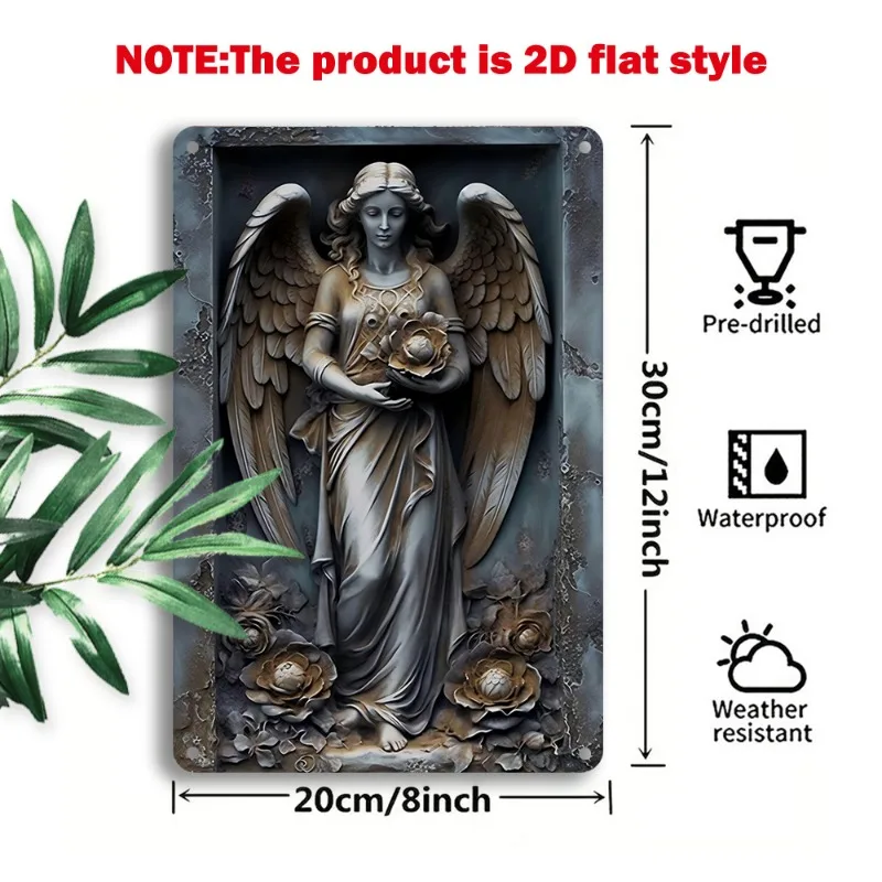 Винтажные алюминиевые жестяные таблички Ангел простая установка с