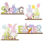 Новые пасхальные украшения, деревянные безликие яйца гнома, кролик, украшение с буквами, пасхальный декор для домашнего стола, поделки своими руками, детские подарки