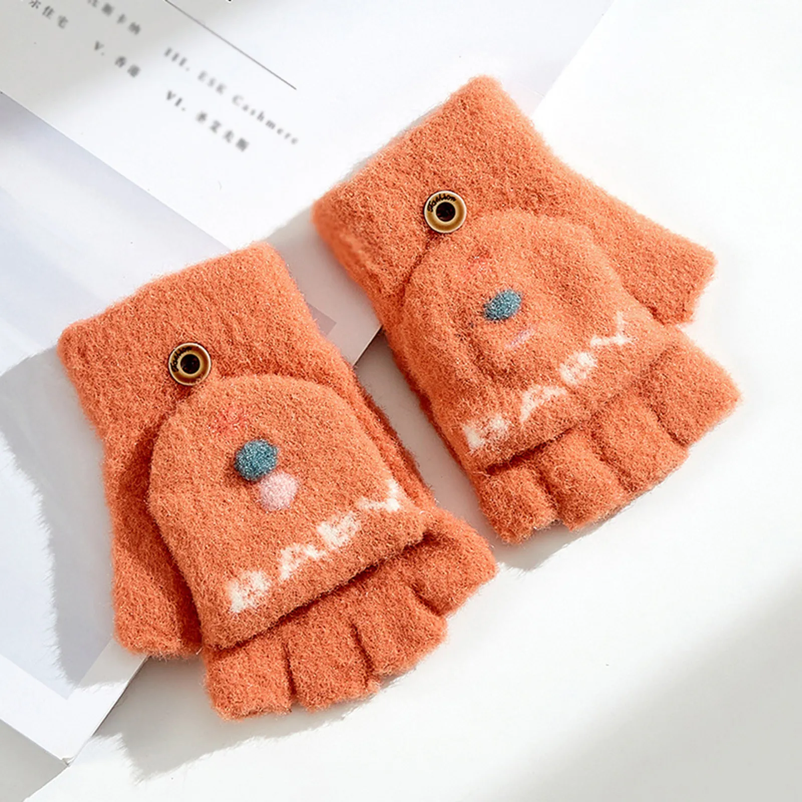 

1/2/3/4 шт., Детские Зимние шерстяные вязаные перчатки