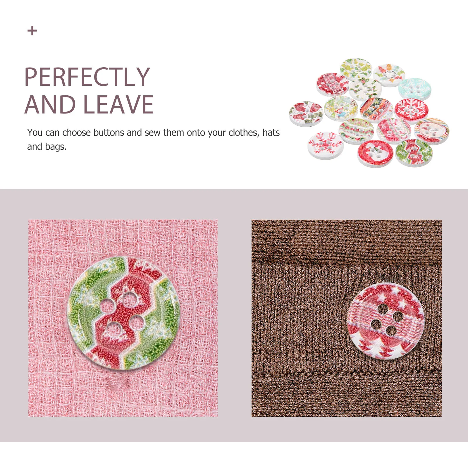 100 шт. рождественские декоративные пуговицы с принтом белая снежинка зеленое