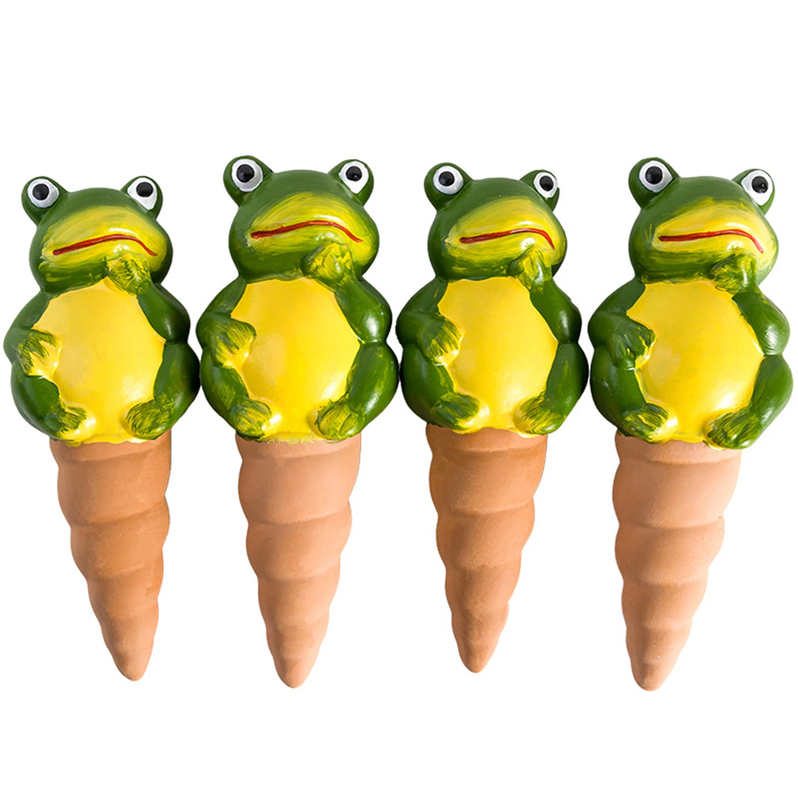 

4pcs Clay Ball Convenient Indoor Garden Home Terracotta Decorative Self Watering Spikes Practical Frog Shape For Planting Pot