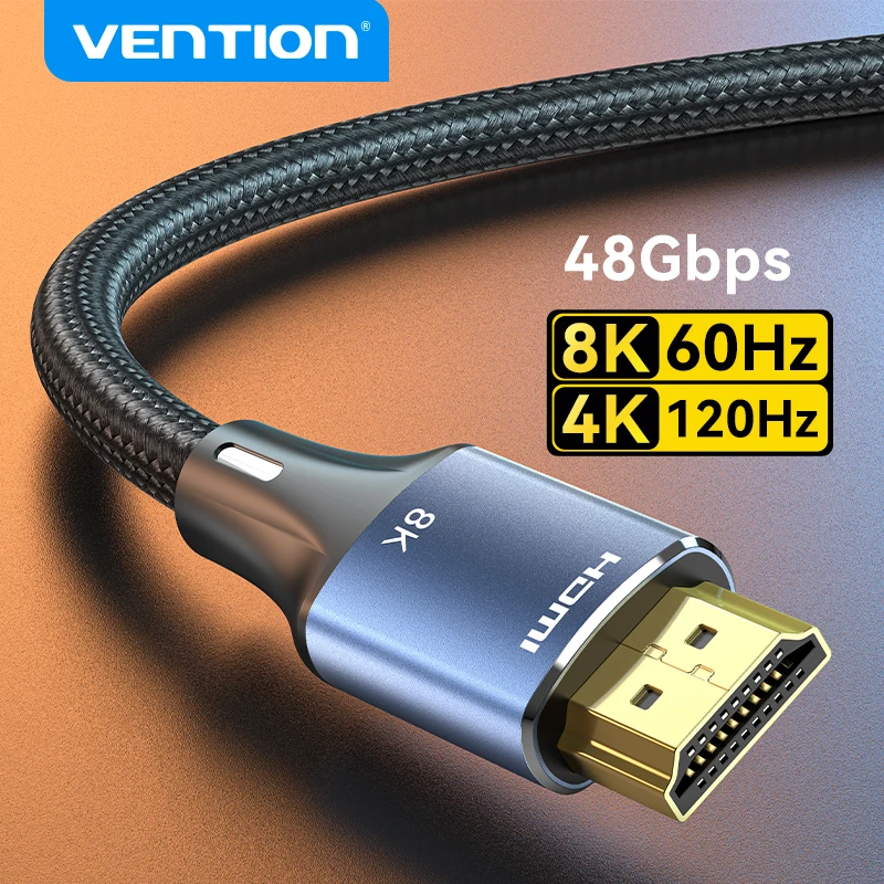 

Vention 8K HDMI 2.1 Cable 4K 120Hz 48Gbps for USB C HUB PS5 TV Box Dolby Atmos HDR10+ HDMI Splitter Swictch Digital HDMI Cables