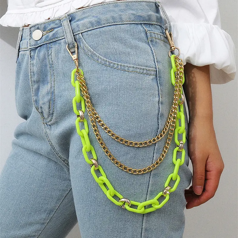 

Pant Street Style Single / Three Layers Acrylic Key Chain Rock Punk Trousers Hipster Keychains Women Men Hip Hop Summer Jewelry