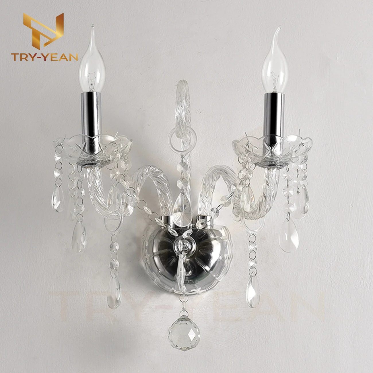 

Luxury Wall Sconce Lighting 2 Arm Chandelier Crystal Glass Light K9 Wall Lights Bedside Lamp Crystal Lamp Wall Sconce Bedroom