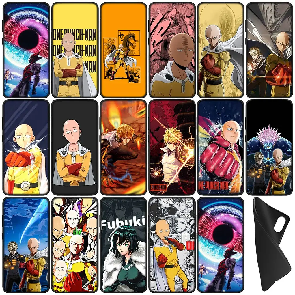 Гибкий чехол для телефона с аниме One Punch Man Samsung Galaxy S24 S23 Fe Ultra Plus A05 A55 A35 A24 A25 A15 M55