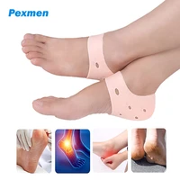 pexmen 4pcs gel heel protectors cushions metatarsal pads heal dry cracked skin care pain relief foot care tool for men women