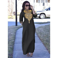2022 new plus size african women new african dashiki ankara embroidered bazin riche design wedding muslim party dresses