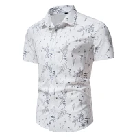 summer new fashion mens printed short sleeve shirts slim fit business casual shirts everyday office shirts