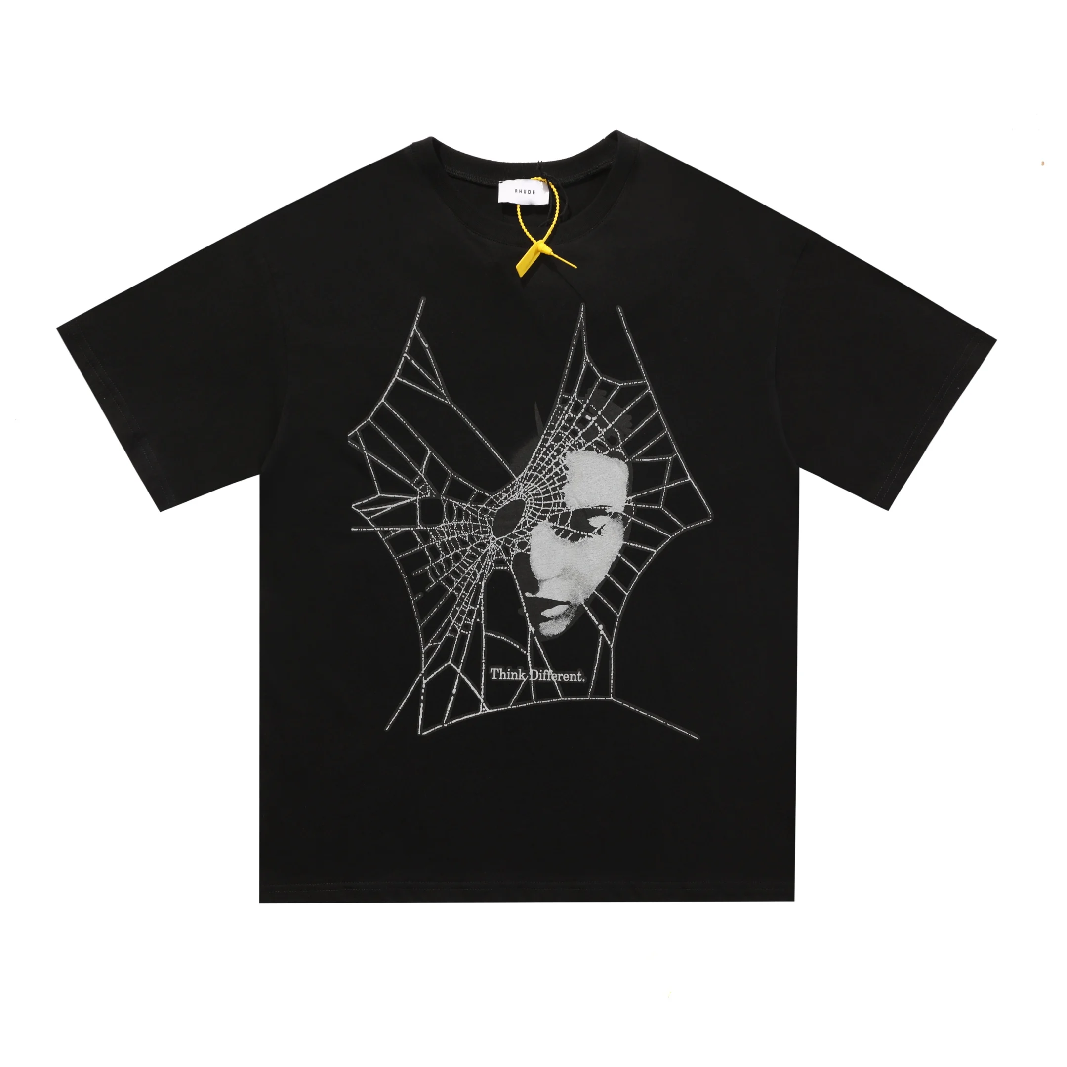 

2021ss RHUDE T shirt Men Women 1:1 High Quality Dark Spider Printing Short Sleeve T-shirt Tops Tee Think Different