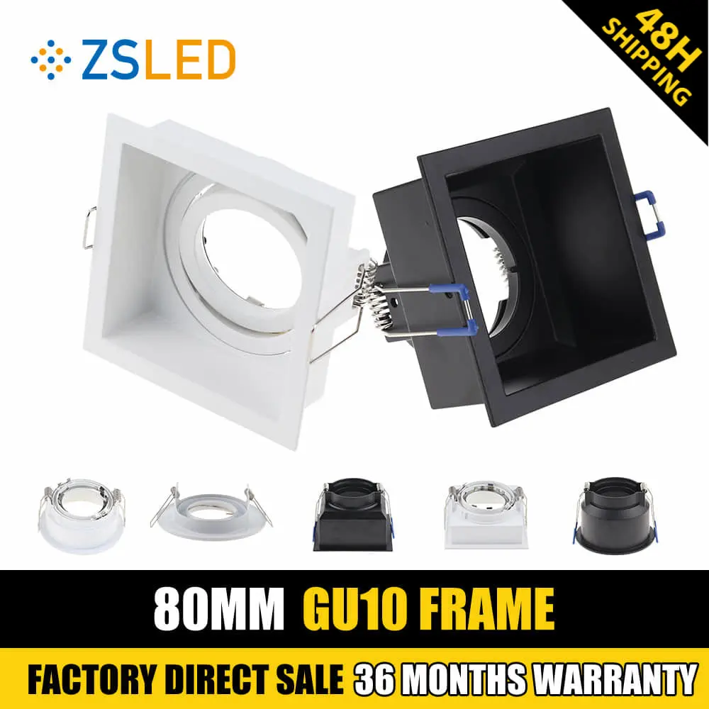 

Встраиваемый потолочный светодиодный светильник круглой формы с отверстиями 80 мм, алюминиевая черная белая осветительная рама GU10 MR16, основ...