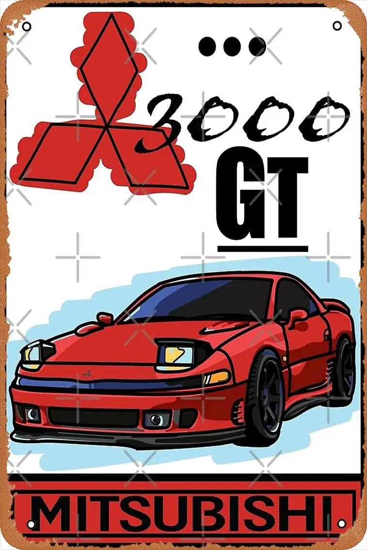 3000GT JDM Автомобильный постер Плакат Металлическая жестяная вывеска 8 x 12 дюймов