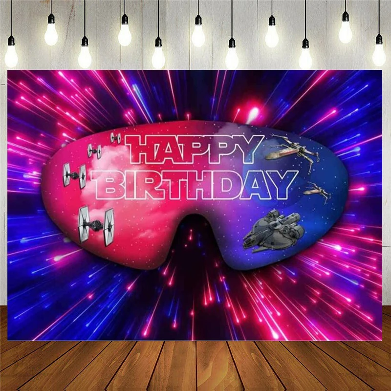 Тематический фон с вселенной галактические огни звезды космические корабли