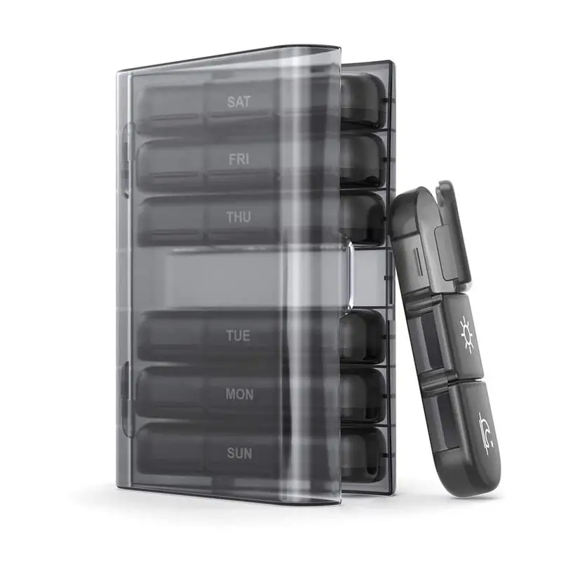

Daily Pill Organizer Third-a-Day Weekly 3 Times A Day Large Compartments Portable Storage Tablet Holder Travel Organizer Pill