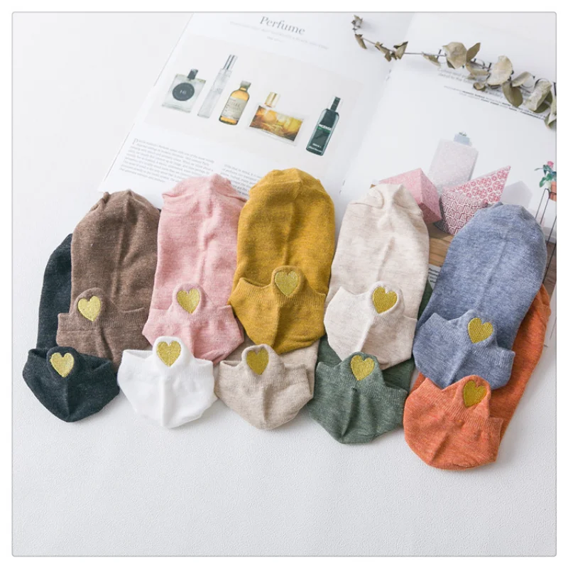 

3 Pairs of Cartoon Embroidered Socks Sweet Girly Kawaii Boat Socks Summer New Breathable Deodorant Women's Socks