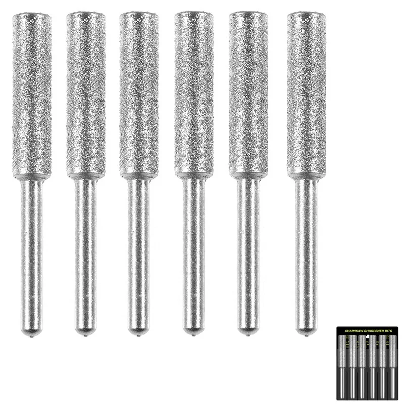 

Gold Sliver Diamond Coated Cylindrical Burr 4.0-5.5mm Chainsaw Sharpener Stone File Chain Saw Sharpening Carving Grinding Tools