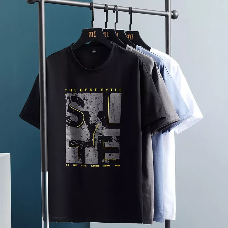 

NEW IN Hop Men T-Shirt Harajuku Japanese Letter Print Short Sleeve Mens T shirts Cotton Loose Streetwear 2022 New Summer Tops Te