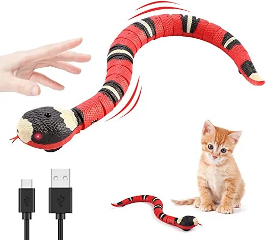 

Electric Induction Snake Toy Cat USB Charging Cat Accessories Automatic Funny Toys Pets Dogs Game Play Toy Pet Supplies