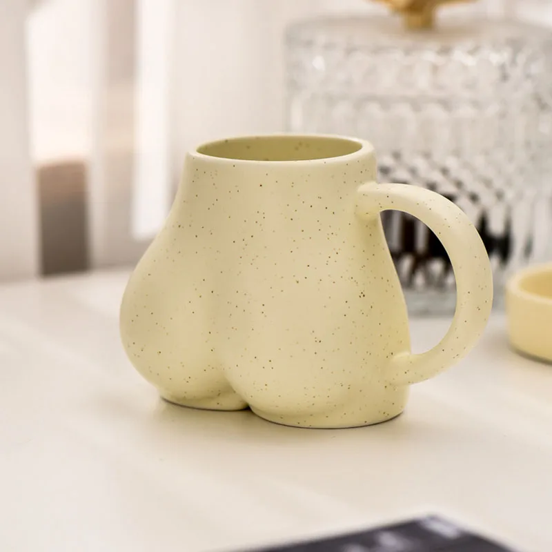 

Personalized Gift For Friend Ceramic Mug Funny Butt Cup Sesame Glaze Ceramics Mugs Water Coffee Cup