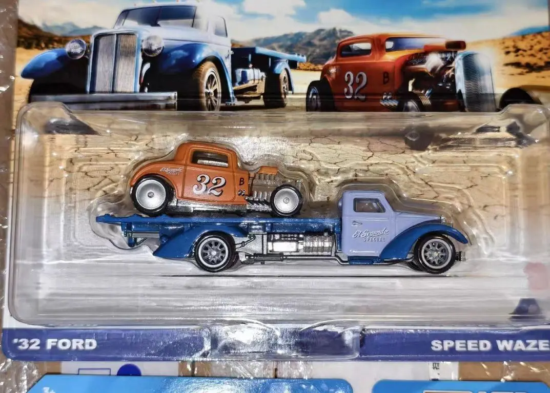 Фото Коллекционные модели автомобилей Hot Wheels Premium Team Transport 32 Ford & Speed Waze, масштаб 1/64, литые под давлением, FLF56, коллекционные игрушки Car Culture №4