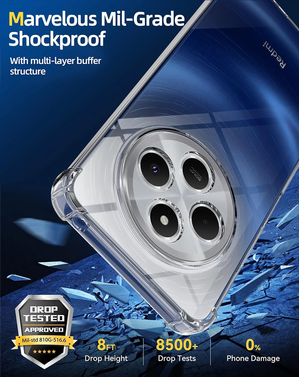 SHOCK MAT АКЦИОННЫЙ СИЛИКОНОВЫЙ МЯГКИЙ КОРПУС ДЛЯ XIAOMI REDMI 14C 13 13C 12 12C 11A 10 10A 10C 9 9A 9C 9T