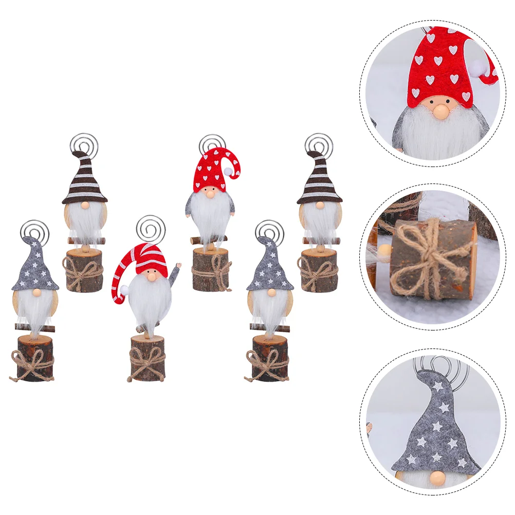 

Holderphoto Christmas Table Holders Clipstand Place Notepad Wooden Wood Gnome Number Decor Desktopmenu Man Faceless Note Stands