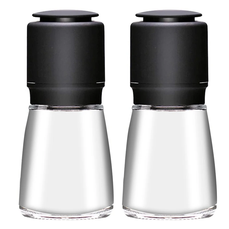 

Salt And Pepper Grinder Set, Manual Pepper Abrader Mill With Glass Bottle Adjustable Coarseness Shakers For Barbecue