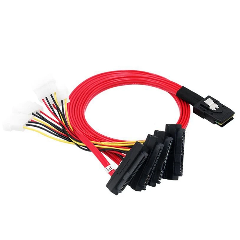 

Mini SAS SFF-8087 To SFF-8482 с 4-контактным кабелем питания, кабель сервера SATA X4 SAS Cable