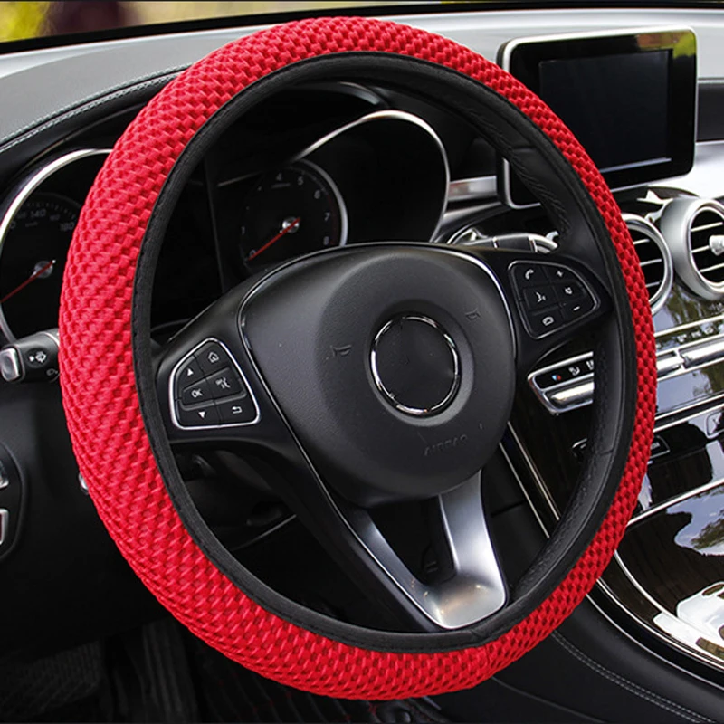 

38 CM Car Steering Wheel Cover Breathable Anti Slip Steering Covers Suitable 37-38cm Auto steering wheel protective Decoration